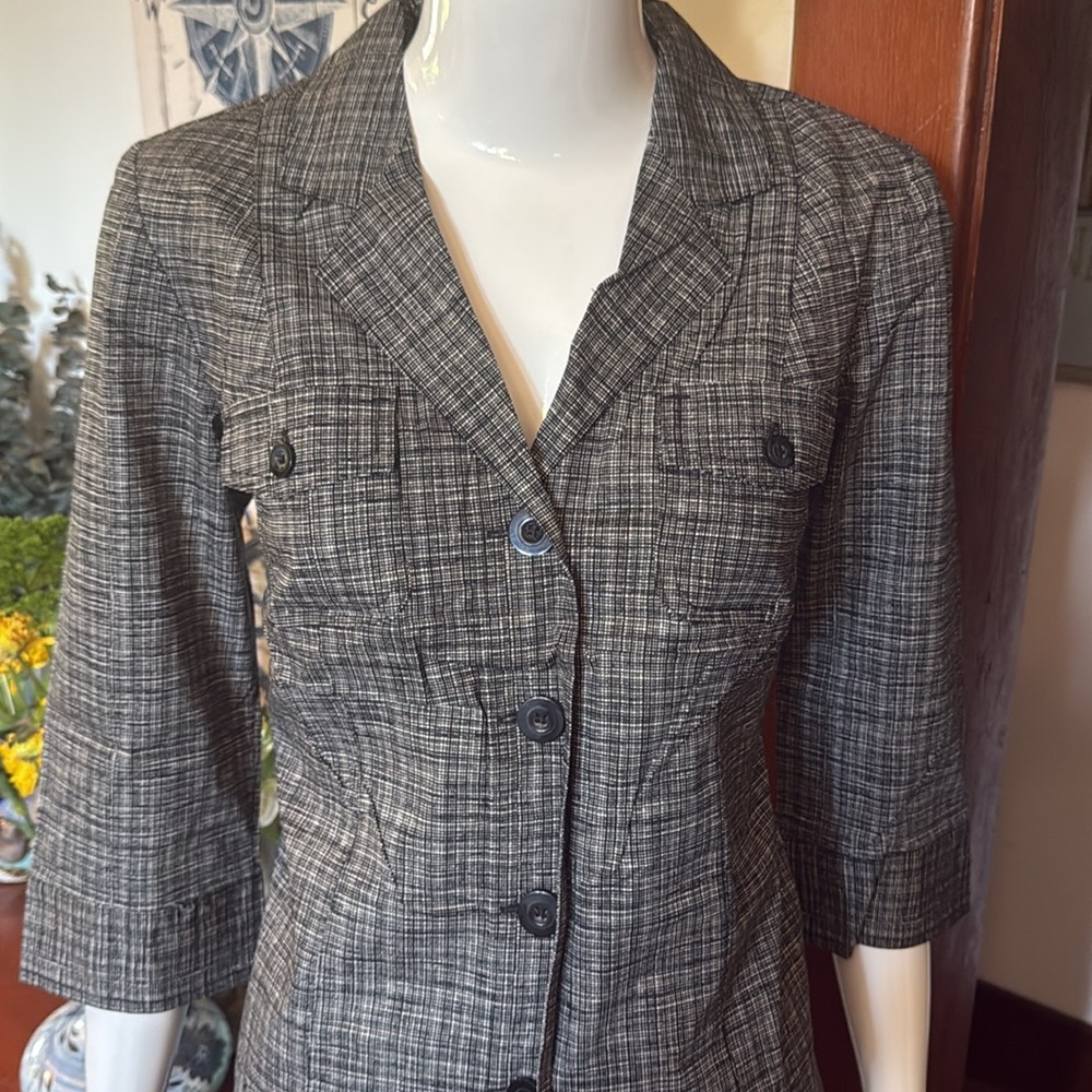 NWT northern reflections size small Women's Black Plaid blouse